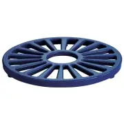 80131/079DS Gourmet Enameled Cast Iron Round Trivet 7" Gradated Cobalt