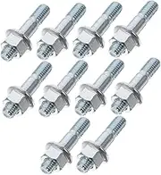 MAGICLULU 15 Sets Double-Headed Screw Nut Chainsaw Hardware Double End Screw Bolts Nut and Bolt Assortment Chainsaw Parts Bar Bar Studs Silver Iron