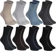[Rainbow Socks] 8 pairs of DIABETIC Non-Elastic Cotton Socks for SWOLLEN FEET for Mens & Womens
