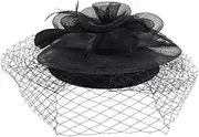 [LIFKOME] Fascinator Hat for Women Tea Party Headdress with Netting and Plume Comfortable Lightweight Bridal Headband for Weddings Special Occasions