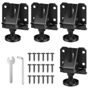 4 Pack Folding Shelf Brackets Heavy Duty Lock Extension Support Black Folding...
