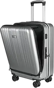 [sdneNest] Carry-on Suitcase Luggage Suitcases Rechargeable Hard Case with Port Carry On Luggage Business Luggage Carry-on Suitcases Carry On Luggages (Silver 20inch)
