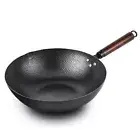 32cm Chinese Wok Thickened Iron Wok Cast Iron Pan for Gas Induction Cooker