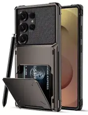 Samsung Galaxy S25 Ultra Case Wallet Shockproof Hard Rubber Bumper Durable Cover