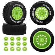 12mm/14mm/17mm Hex RC Wheels and Tires RC Truck Tires 1/10 Scale Tyres Detach...