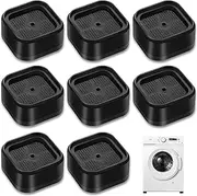Anti Vibration Pads for Washing Machine 8Pcs Heavy Duty Washing Machine Riser Noise Reduction Stackable Leveling Feet Furniture Risers
