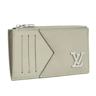 Louis Vuitton LV M82282 AEROGRAM 經典LV Initials卡片零錢包.灰綠