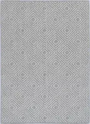 Fugui Grey Geometric Flatweave Rug