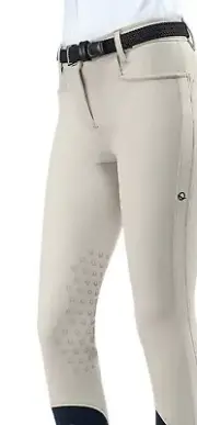 Equiline Eqode Women's Pantalone Donna Knee Grip Breeches Size 44, Beige/Navy