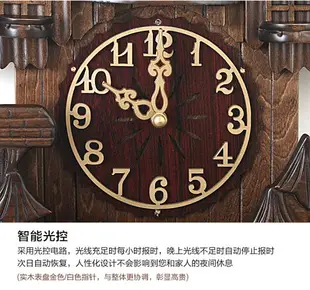 咕咕鐘布穀鳥鐘實木雕刻靜音彩繪復古歐式客廳壁掛鐘錶st