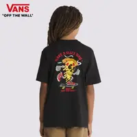 在飛比找momo購物網優惠-【VANS 官方旗艦】Pizza 中童款黑色印花短袖T恤