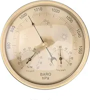 Barometer,Barometer Thermometer Hygrometer,Barometers for The Home Old Fashioned,3-in-1 Metal Analog Weather Station,132mm/5.2in Dial Type Barometer,for Car,Terrace,Office,Living Room