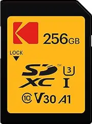 Emtec Kodak Ultra SD Memory Card 256GB, UHS-I U3 V30, Class10, Read Speed up to 95MB/s and Write Speed up to 85MB/s