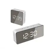 Mirror Alarm Clock Multifunctional Silent Led Digital White Alarm Clocks & Clock Radios