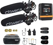 comica VM40 Combo Shotgun Microphone,Super Cardioid Dual-Channel Wireless Mic for Camera,Smartphone and PC