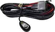 LED Light Bar Wiring Harn Kit, 300W 2 Leads 16 AWG Universal Wiring Harn with 12V 40A Relay On & Off Switch for Off-Road Vehicles Fit 4 Lights