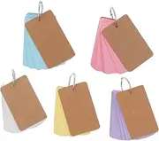 HONMEET 5Pcs Assorted Color Memo Cards Portable Stationery Cards for Notes Reminders and Study for Students Office and Travel Use