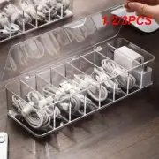 1/2/3PCS Cable Storage Box Transparent Plastic Data Line Storage Container for