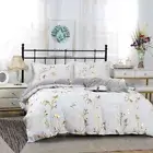 Reversible Design Queen Size White Duvet Quilt Cover Set