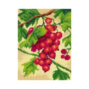 Printed Canvas Tapestry Gobelin Embroidery Orchidea "Redcurrant" 3483