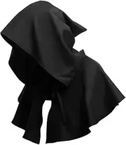 Unisex Medieval Cowl Hat, Hood Gothic Cape Cloak Cowl Vintage Friar Costume Medieval Cloak Women Mens Medieval Cape Hooded Robe Cloak Men Wizard Cloak Witch Cape Adult Vampire Death Devil Cloak