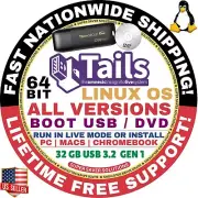 TAILS 6.14 6.13 6.12 LINUX OS, ALL VERSIONS, LIVE/FULL BOOT USB/DVD 64BIT MAC/PC
