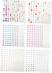 OSOLADY 6Sheets DIY Rhinestone Stickers Self Adhesive Decorative Gems for Nail Art Face Gems and Crafts Pearl and Flatback Diamonds for Festivals