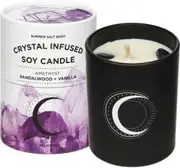 Summer Salt Body Crystal Infused Soy Candle Amethyst Sandalwood & Vanilla