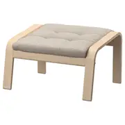 POÄNG footstool, white stained oak veneer/Gunnared beige