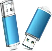 [TOPESEL] 2 Pack 64GB USB 3.0 Flash Drive High Speed Thumb Drive Memory Stick Jump Zip Drive for PC laptops, Tablets, TVs, Car Audio, Blue
