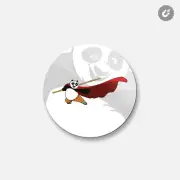Kung Fu Panda Cartoon Po | 4'' X 4'' Round Decorative Magnet