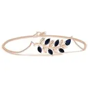 Pear and Marquise Sapphire Olive Branch Bracelet