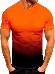 [JIEMUXIU] Mens T Shirts Short Sleeve Tie Dye Summer Tops Graphic Casual Stylish Tees Gradient T Shirt Hawaiian Beach Clothes