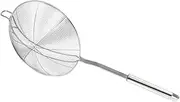DINHEAROM Stainless Steel Colander Strainer Ladle with Handle Diameter Wire Mesh Skimmer for Hot Pot Frying Food and Draining Pasta Ergonomic Design for Easy Use and Storage