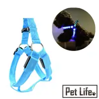 在飛比找Yahoo奇摩購物中心優惠-Pet Life LED寵物貓狗發光胸背帶/夜間散步夜光圈 