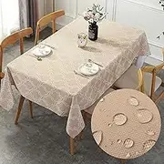 Excovip Tablecloth, Rectangle Water-Proof Table Cloths, 8-10 Seats, 60x102inches(150x259cm) Lantern Flower Pattern Tablecloth Washable Dust-Proof Table Cover for Kitchen Dinning,Home Decoration,Khaki
