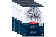 Derwent A4 90gsm Tracing Paper Pad 50 Sheets Pack of 5