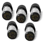 Elinz Trailer Plug 7 PIN Small Round Metal Connector Adaptor Socket Car Caravan Boat x5