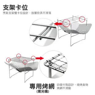 THOUS WINDS 超輕量純鈦焚火台 304不鏽鋼焚火台 燒烤 烤網 烤肉架 焚火台