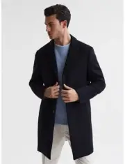 REISS GABLE WOOL BLEND SINGLE BREASTED EPSOM OVERCOAT - Small BNWT's RRP $600