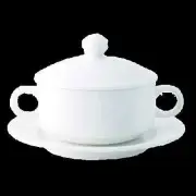 Oneida L5800000570S Luzerne Verge 6.25" Porcelain Soup Cup Saucer - 4 Doz