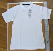 Adidas Women's Basics White Polo Shirt Size Medium Climalite NWT