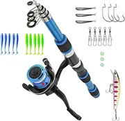 Fishing Kit for Kids,Casting Pole Reel Combo - Beginner Fish Kit, Youth Fish Set, Tackle Starter Set, Small Dock Gear for Toddler