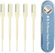 Nose Hair Cutter Manual | 5-Piece Double-Sided Nasal Hair Removal Tools with Ear Picker | Grooming Supplies for Travel, College Dorm, Business Trip, Home, Makeup