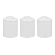 3pc Ecology Signature Porcelain Kitchen Storage Round Canisters - White