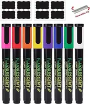 [SAYEEC] Chalk Markers, 8 Bright Colors Erasable Liquid Chalk Markers with Label Stickers, Reversible Tips Neon Chalkboard Markers Chalk Board Pens for Kids, Adults, Window Blackboard Restaurant Bistro