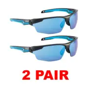 Bolle 40304 Tyron Anti-Scratch Safety Glasses, Black/Blue Frame (2 Pair)
