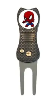 Spiderman Spider Man Chibi Golf Ball Marker w/ Premium Switchblade Divot Tool