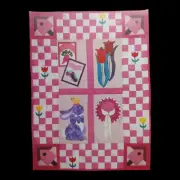 Pam Bono Spring Flowers Applique Quilt Pattern - 36x48 vtg 1990s Bunny Easter
