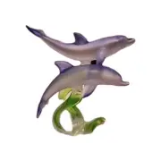 Two Dolfins Swimming New Figurine Vtg China